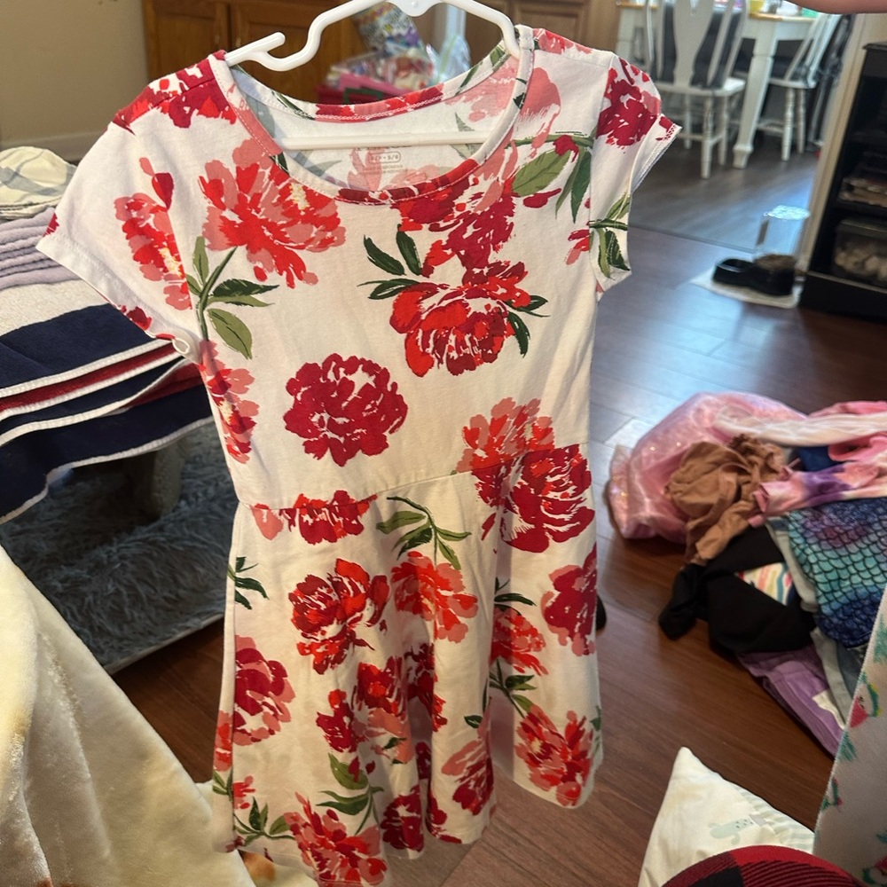 The Children's Place White and Cream Flutter Sleeve Sundress